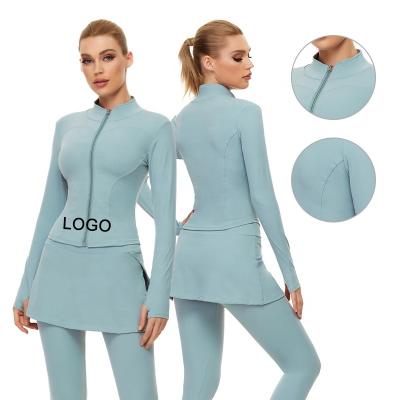 China High Quality Breathable Long Sleeve Yoga Jackets Plus Size Yoga Tops Womens Coats Gym Running Casual Sports Jacket for sale