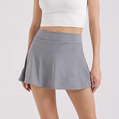 China Summer Sportswear Private Label Golf Skirt Anti-Static Hot Selling Mini Seamless Yoga Wear Women Breathable Tennis Skirts for sale