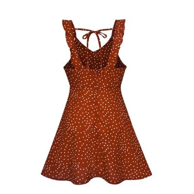 China Dot Dress For Women Plus Size 5XL Girls Dress Sexy Polka Dot Washable High Quality Casual Backless Dress Fashion Girls Dress for sale