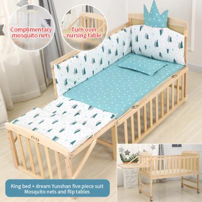 China Durable+adjustable+Mobile Solid Wood Universal Designer Baby Crib Baby Cot Baby Crib for sale