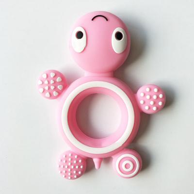 China Eco-friendly Silicone Baby Teether Turtle Teething Children's Goods Food Grade Silicone BPA Free Baby Teether for sale