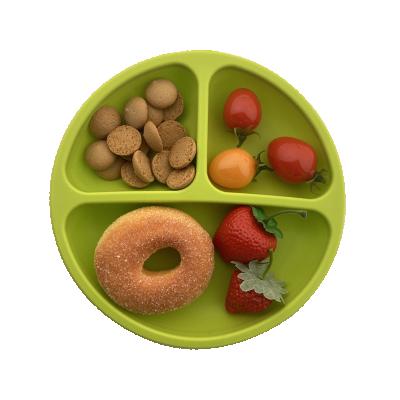 China Low Price Sustainable Silicone Dish Baby Round Shape Food Grade Silicone Baby Place Mat for sale