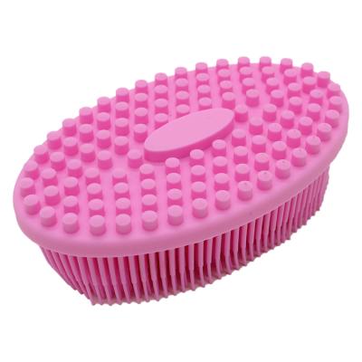 China Waterproof Baby Bath Shower Scrub Body Silicone Massage Brushes, Skin-Friendly Silicone Massage Shampoo Bath Brush for sale