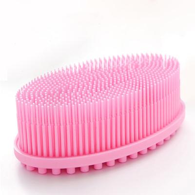 China Waterproof Silicone Massage Shampoo Skin-Friendly Bath Brush Professional Wash Scrub Body Scrubber for sale