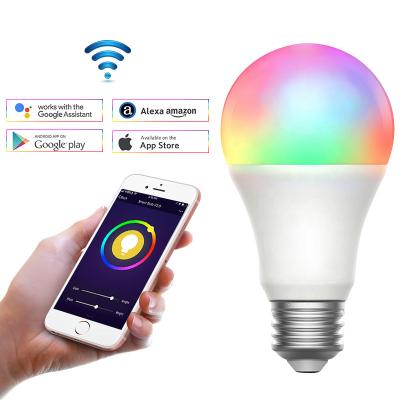 China Tuya Google home Alexa RGB+CW 9W 7W e26 e27 b22 dimmable dimmable wifi home bombilla smart home Tuya Google color light bulb for sale