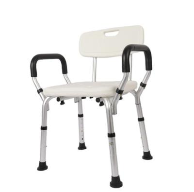 China Aluminum Alloy Backrest HDPE Commode Bath Chair Dismountable Elderly Chair Disabled Bathroom Medical Shower Seat for sale