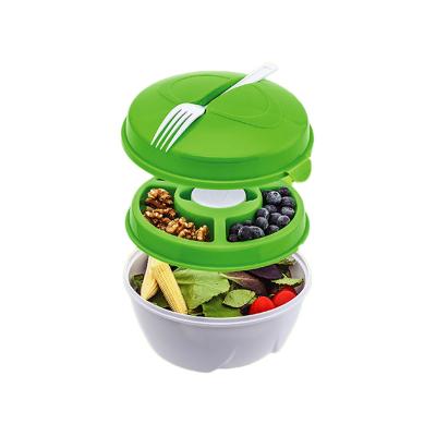 China 5pcs Sustainable Plastic Salad Bowl Set With Fork for sale