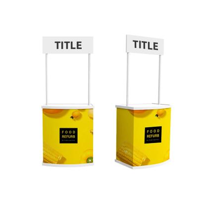 China Easy-carry PVC table counter reception exhibition trade show booth promotional small foldable advertising booth for sale