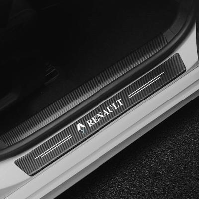 China New Design Body Stickers Car Stickers Door Sill Vinyl Scuff Plate Guard Carbon Fiber Material Auto Sill Strip for sale