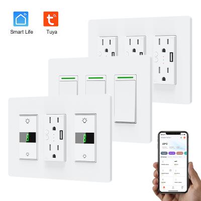 China Smart Home Wall Switch Series Combination US American Socket and Switch Blue Sockets and Electric Toothcontroller Switch Switches for sale