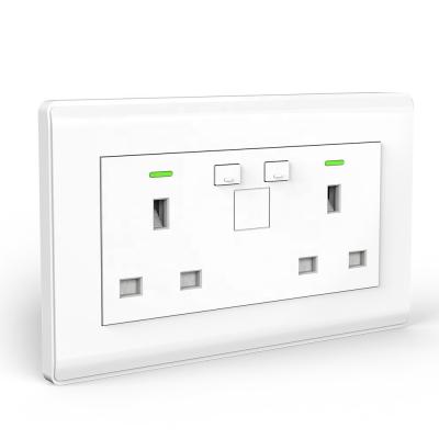 China Remote Control Wifi UK Socket 13A Smart Switch And Socket For UK Wall Sockets UK Smart Wall Outlet for sale