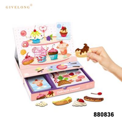 China Eco-friendly Cake Material Educational Dessert Portable Early Childhood Magnetic Book Toy for sale