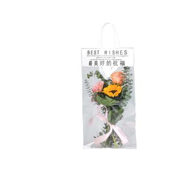 China Profession Customized Handled Flower Packaging Bags With Blessings And Logos For Florist for sale