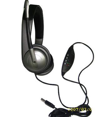 China Wired USB Stereo Headset , USB Headset With Noise Cancelling Microphone for sale