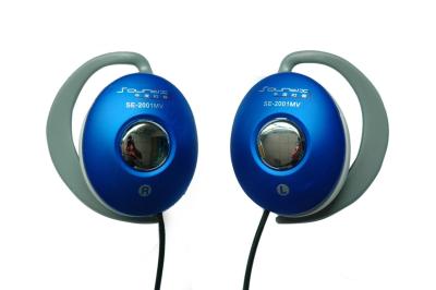 China Computer Blue 30mm Speaker Ear Hook Headphones With Soft Earcups for sale