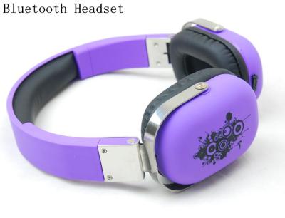 China Purple Bluetooth Stereo Headphones , Wireless Over The Ear Bluetooth Headphones for sale