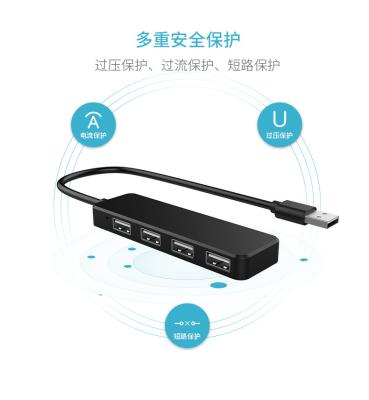 China Factory Wholesale 4 Interface Portable Car U Disk Converter Universal OEM Adapter Supplement USB Hub for sale