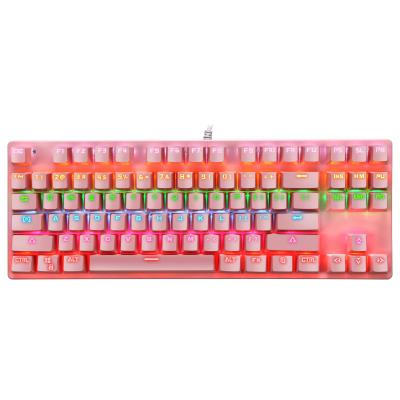 China Universal High Quality 87 Keys Backlight Desktop Colorful Luminous Multicolor Gaming Mechanical Keyboard for sale