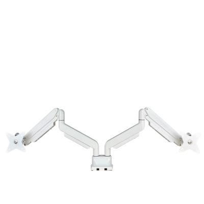 China Dual Monitor Stand Aluminum Riser Computer Laptop 2 Adjustable Monitor Arm for sale