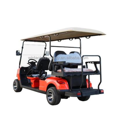 China New Design Wintao 6 Seater Classic Flip Flop Seats Electric Golf Carts With Lithium Battery 12 inch for sale