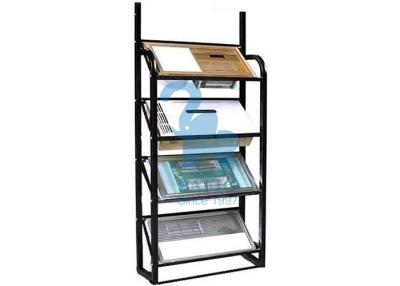 China Multi Tiers Metal Display Racks Book Display Stands For Shops Powder Coated Surface for sale