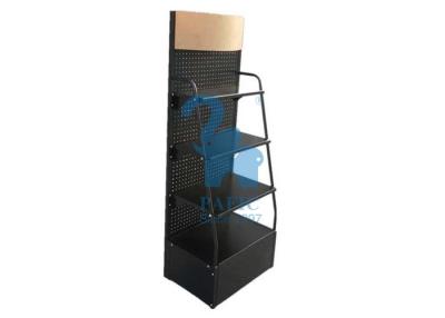 China 4 Tiers Bookshop Metal Display Racks For Retail Stores Black / Grey Color for sale