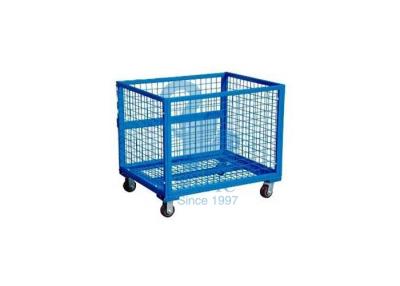 China Small Mobile Wire Mesh Storage Cages With Wheels Powder Coated Surface for sale