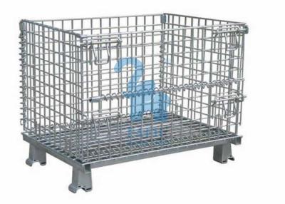 China Galvanized Steel Wire Storage Baskets Metal Storage Cage For Workshop for sale