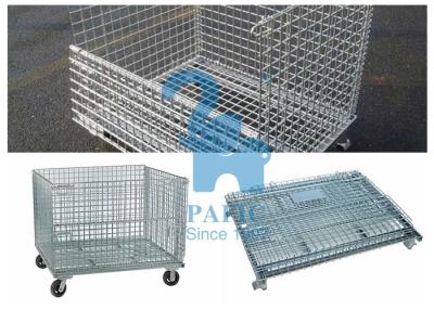 China Custom Wire Mesh Storage Boxes Wire Mesh Pallet Cages With Lage Volume for sale