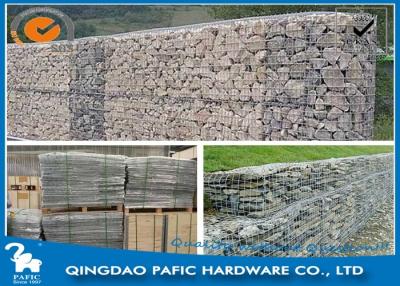 China Galvanized / PVC Coated Steel Gabion Baskets / Wire Gabion Mesh Container for sale