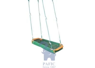 China Cool Outdoor Slide Swing / Kids' Green Pirate Boat Swing with Rope Hanger for sale