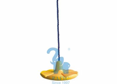 China Toddler Outdoor Slide Swing , Yellow Tree Disc Swing Seat Hanging With PE Rope for sale