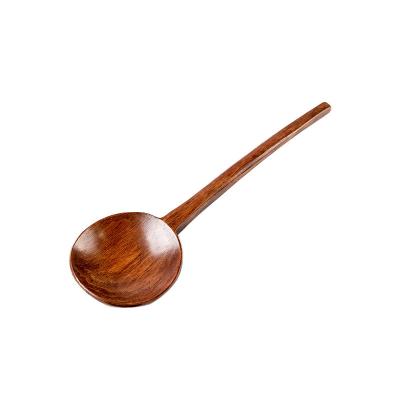 China Sustainable Wooden Hand-Carved Japanese Korean Style Ramen Soup Spoon Stirring  Seasoning Sauce Cooking Spoon for sale