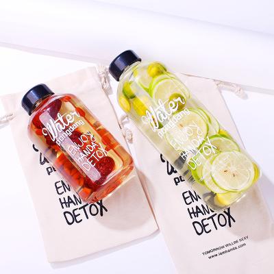 China Sustainable Custom Logo High Quality Clear Fruit Juice Milk Cold Brew Coffee Glass Drinking Glass Water Bottle for sale