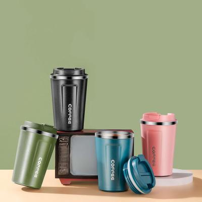 China Sustainable Custom Logo Double Walled Vacuum Insulated Reusable Stainless Steel Coffee Travel Mug Coffee Tumbler Cup for sale