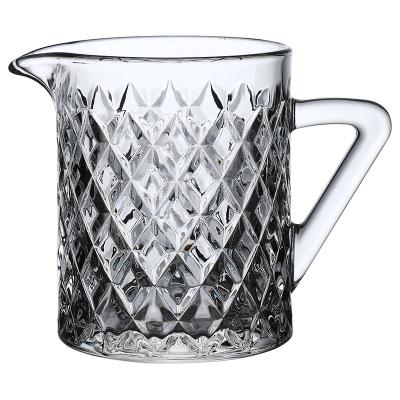 China American Style High quality customized embossed stemless glass cup mouth sharp mouth jug coffee glass cup for sale