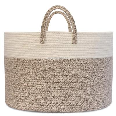 China KUYUE Stored Laundry/Clothes/Diapers/Toys Extra Large To Color Cotton Blend Rope Woven Basket for sale