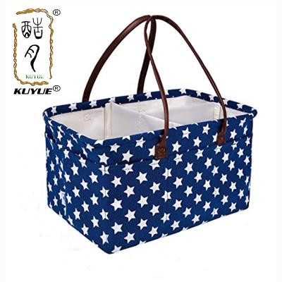 China KUYUE Beautiful KUYUE TOGGLE BAG Blue Starry Trolley Diaper Basket for sale