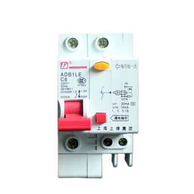 China Remote Control Group On ADB1 Low Leakage Protection Switch / Circuit Breaker DZ47LE-63-1P+N 6A specials for sale