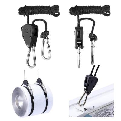 China Others 1 Pairs Adjustable 2 PCS 1/8 Inch Rope Nylon Ratchet Yoyo Hangers For Grow Tent Room Fan Carbon Filter Led Grow Light for sale