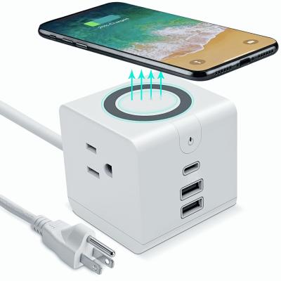 China 2020 Desktop Adapter US Palladium Jack 45W USB Palladium Socket Port Qi Wireless Charger Electrincal Plug Electrical Appliances for sale