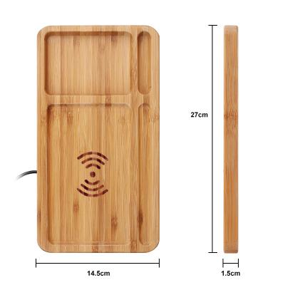 China Presentation gift set wholesale custom bamboo wireless charger LOGO wood wireless charger 15W protection for sale