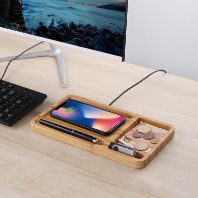 China Best Quality Mobile Phone Bamboo Wireless Charger Dock OEM Fast Wooden Charger 15W Wireless Charger Station for sale