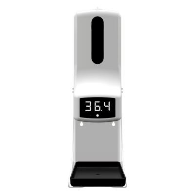 China Early Detection 1000ml Hotel Standing Pro K9 Digital Thermometer Automatic Soap Dispenser For Alcohol for sale