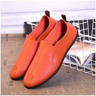 China 2021 New Fashion Trend Bean Men's Casual Shoes Upper Bottom Flat Leather Shoes Men's Shoes for sale