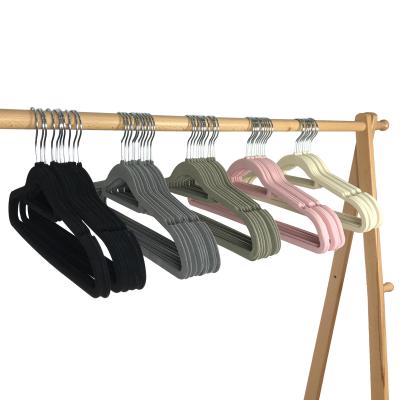 China ABS minimalist velvet coat rack thickened non-trace non-slip flocking hanger for sale