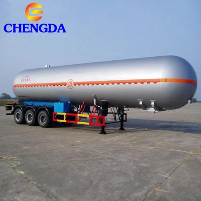 China Truck trailer used 3 axles 59cbm 25 ton propane ethylene gas tanker trailer for sale