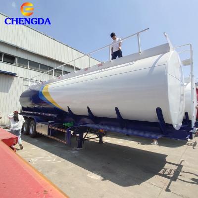 China Chengda 3 Axle Fuel Transport Diesel Fuel Tank Semi Trailer Black Truck Trailer for sale