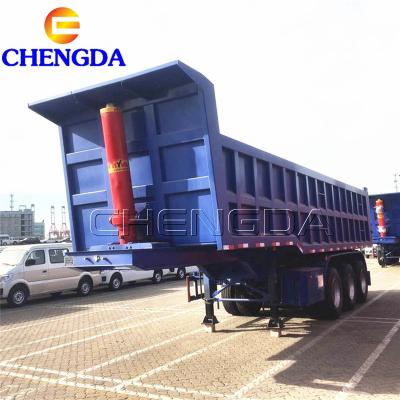 China 3 Axle 50ton Semi Trailer Truck End Dump Trailer Semi Trailer Truck for sale