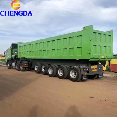 China Truck Trailer 3 Axle 4 Axle 35/40 CBM Tipper Trailer 60 Ton Dump Semi Trailer Dumper For Sale for sale